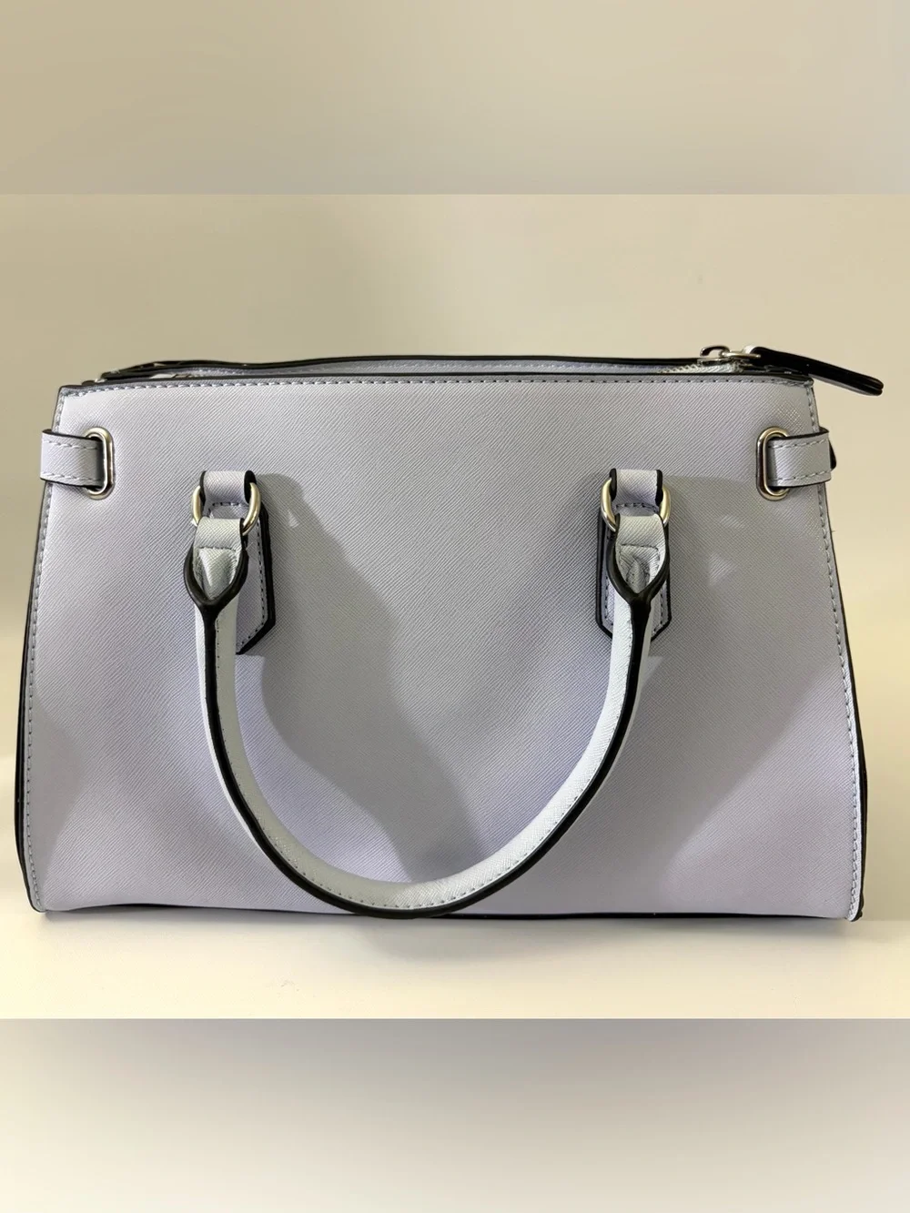GUESS Satchel Handbag Light Blue Crossbody Purse w/ Wallet Zip Top Faux Leather